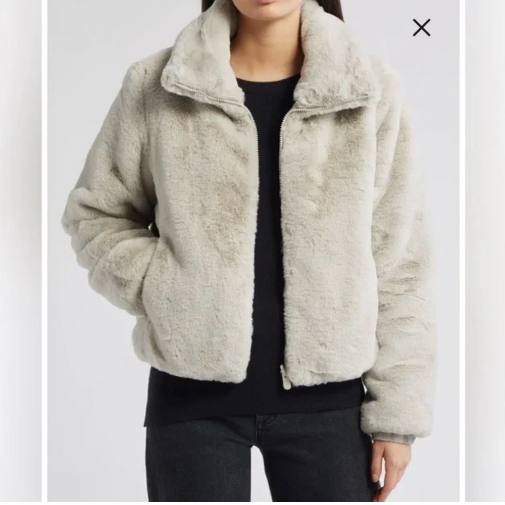 SAVE THE DUCK Light Gray Teddy Jacket